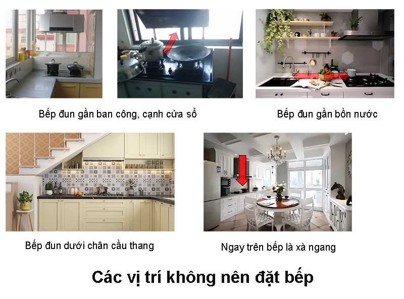 Các vị trí không nên đặt bếp