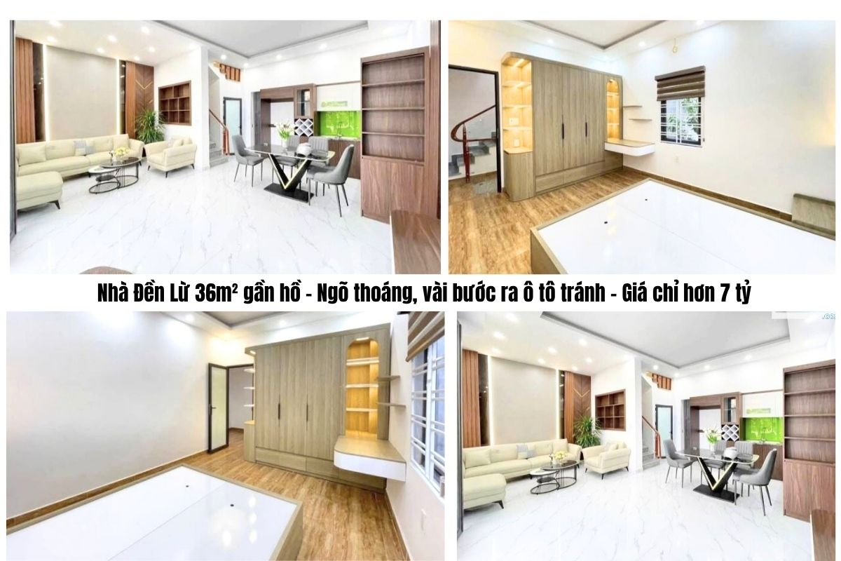 Nhà Đền Lừ 36m² gần hồ – Ngõ thoáng, vài bước ra ô tô tránh – Giá chỉ hơn 7 tỷ