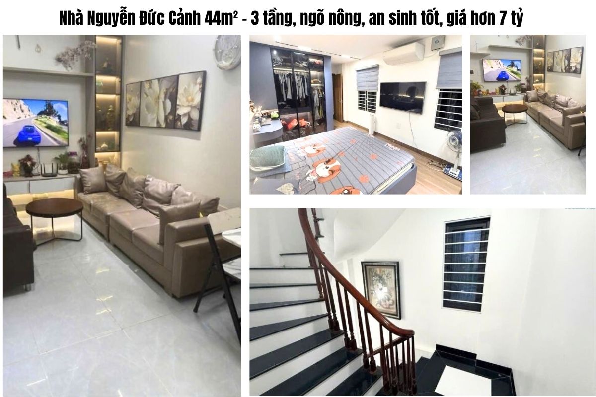 Nhà Nguyễn Đức Cảnh 44m² – 3 tầng, ngõ nông, an sinh tốt, giá hơn 7 tỷ