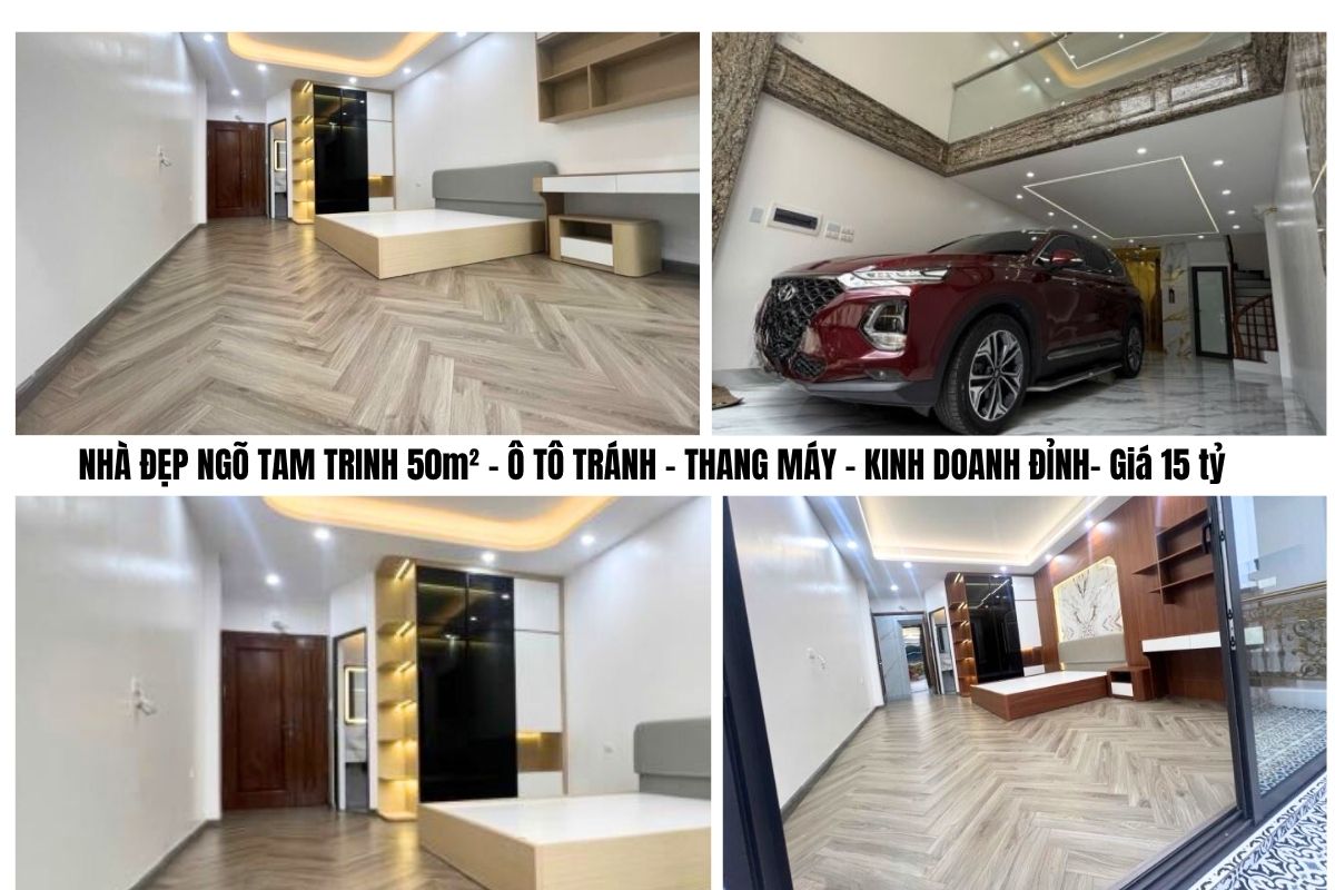 NHÀ ĐẸP NGÕ TAM TRINH 50M² – Ô TÔ TRÁNH – THANG MÁY – KINH DOANH ĐỈNH- GIÁ 15 TỶ