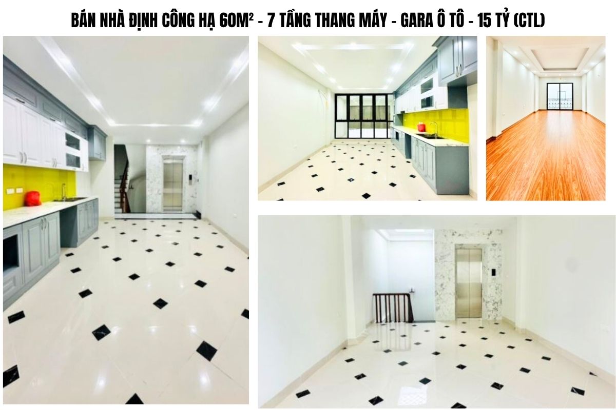 BÁN NHÀ ĐỊNH CÔNG HẠ 60M² – 7 TẦNG THANG MÁY – GARA Ô TÔ  – 60M², 15 TỶ (CTL)