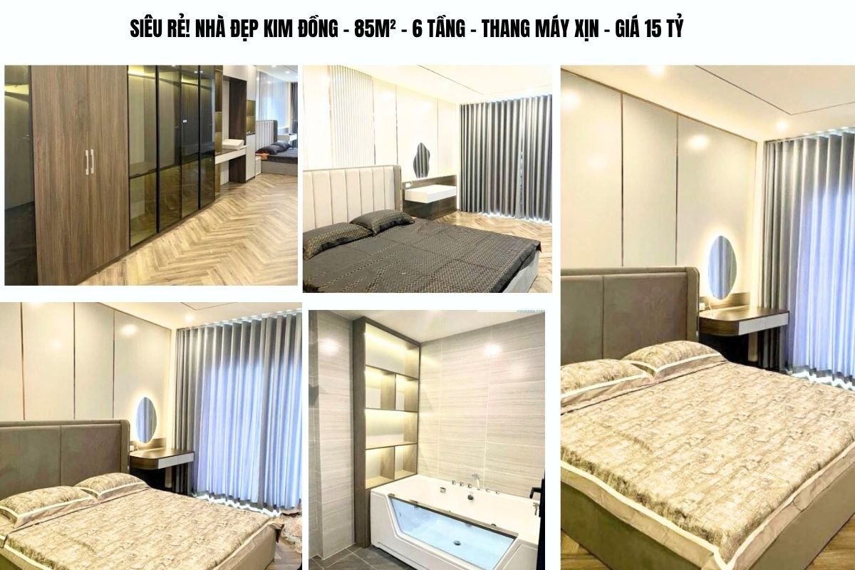 SIÊU RẺ! NHÀ ĐẸP KIM ĐỒNG – 85M² – 6 TẦNG – THANG MÁY XỊN – GIÁ 15 TỶ