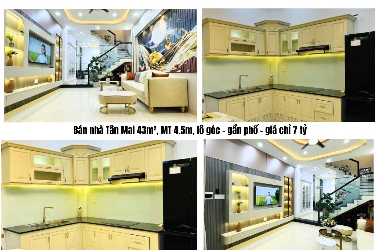 Bán nhà Tân Mai 43m², MT 4.5m, lô góc – gần phố – giá chỉ 7 tỷ