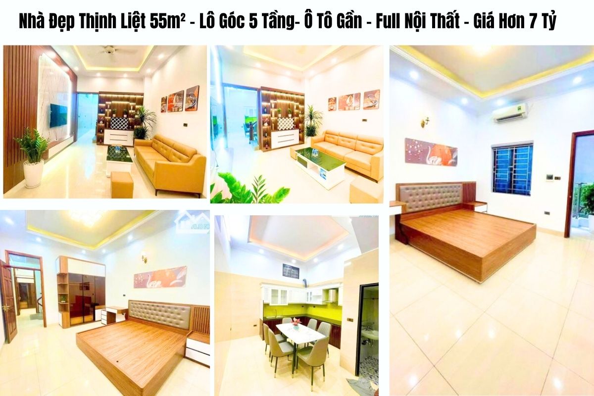 Nhà Đẹp Thịnh Liệt 55m² – Lô Góc 5 Tầng– Ô Tô Gần – Full Nội Thất – Giá Hơn 7 Tỷ