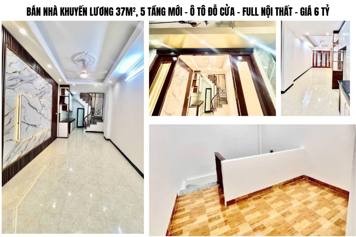 BÁN NHÀ KHUYẾN LƯƠNG 37M², 5 TẦNG MỚI KÍNH KOONG – Ô TÔ ĐỖ CỬA – FULL NỘI THẤT – GIÁ 6 TỶ
