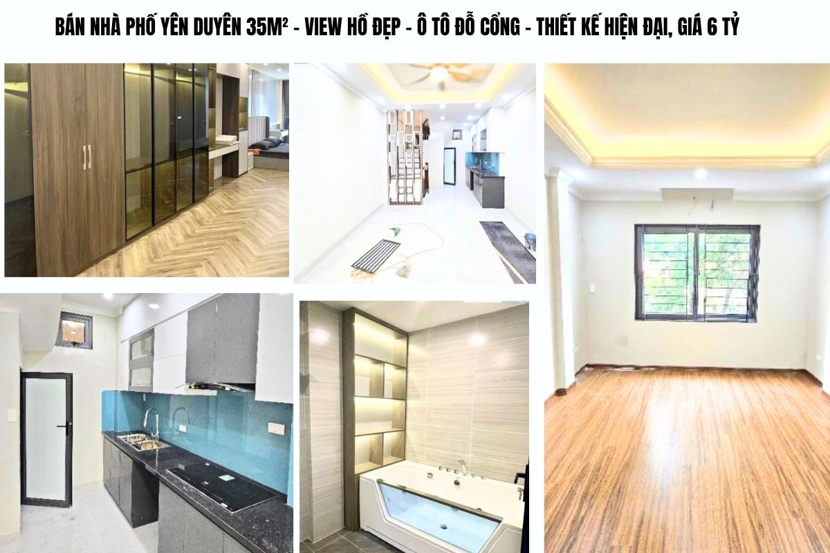 BÁN NHÀ PHỐ YÊN DUYÊN 35M² – VIEW HỒ ĐẸP – Ô TÔ ĐỖ CỔNG – THIẾT KẾ HIỆN ĐẠI, GIÁ 6 TỶ