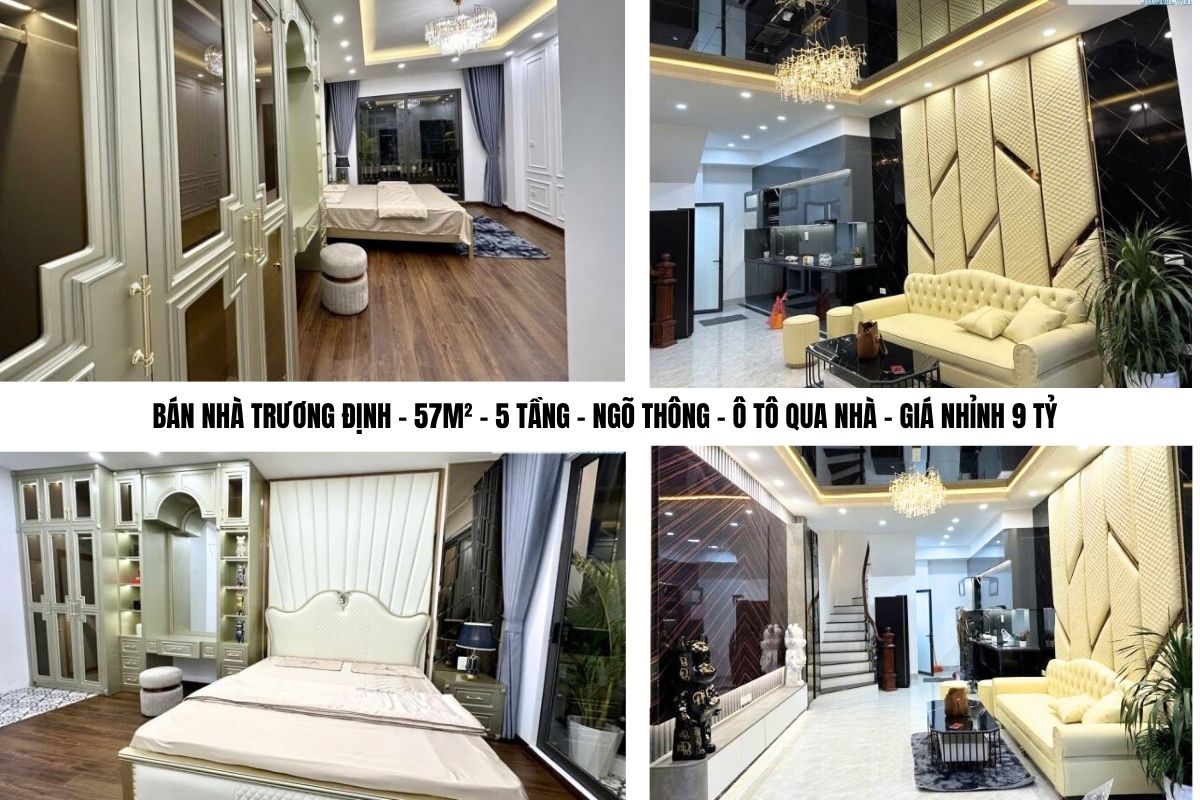 BÁN NHÀ TRƯƠNG ĐỊNH – 57M² – 5 TẦNG – NGÕ THÔNG – Ô TÔ QUA NHÀ – GIÁ NHỈNH 9 TỶ