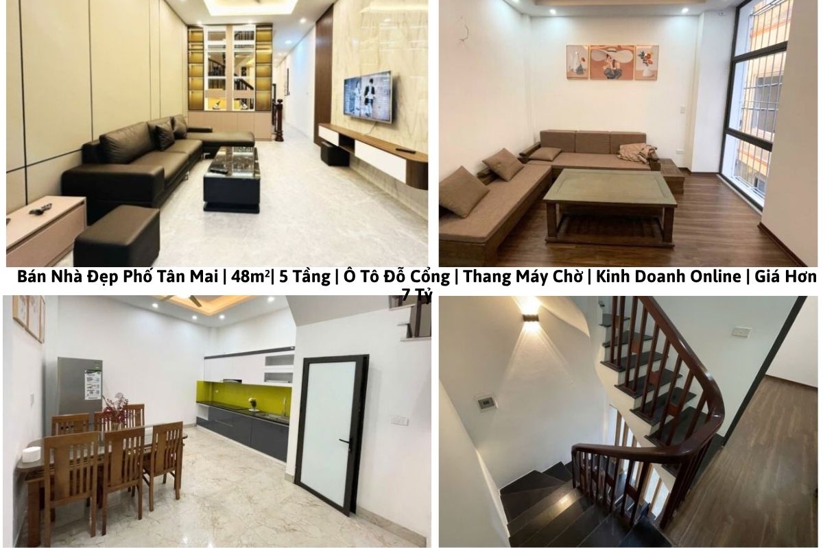 Bán Nhà Đẹp Phố Tân Mai | 48m²| 5 Tầng | Ô Tô Đỗ Cổng | Thang Máy Chờ | Kinh Doanh Online | Giá Hơn 7 Tỷ