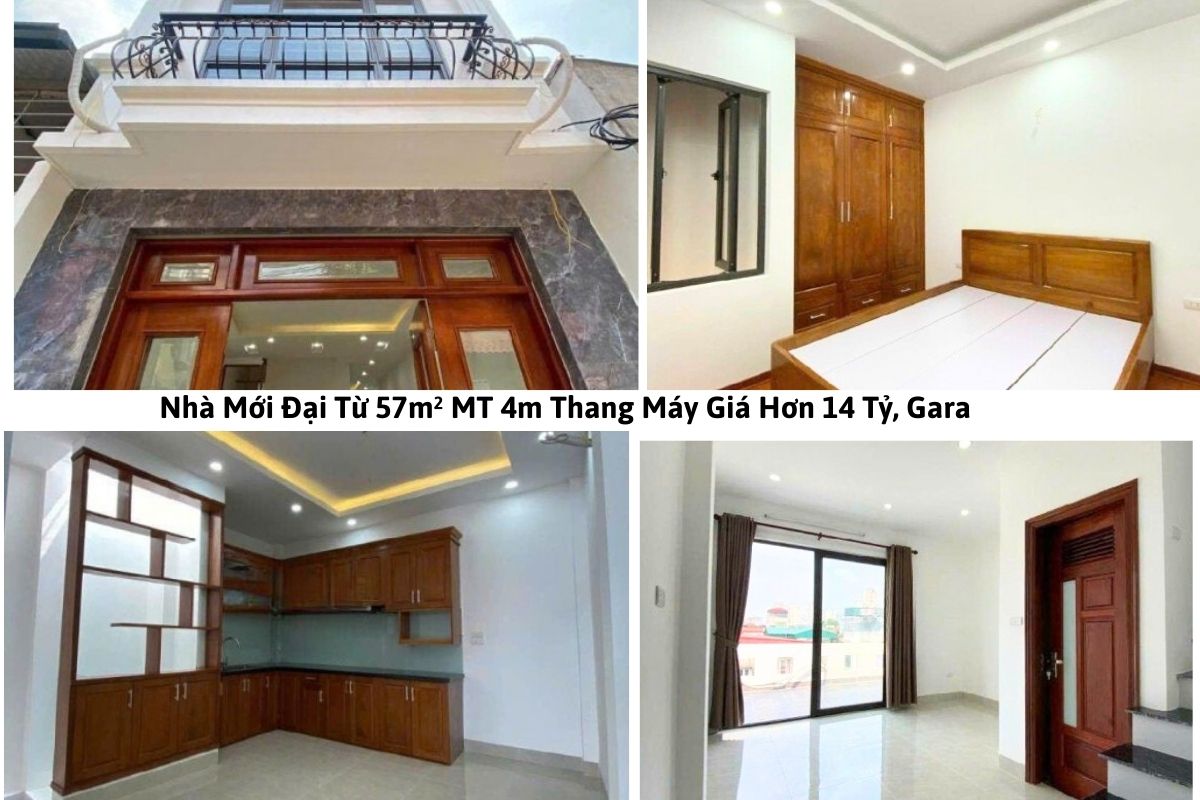 Nhà Mới Đại Từ 57m² MT 4m Thang Máy Giá Hơn 14 Tỷ, Gara