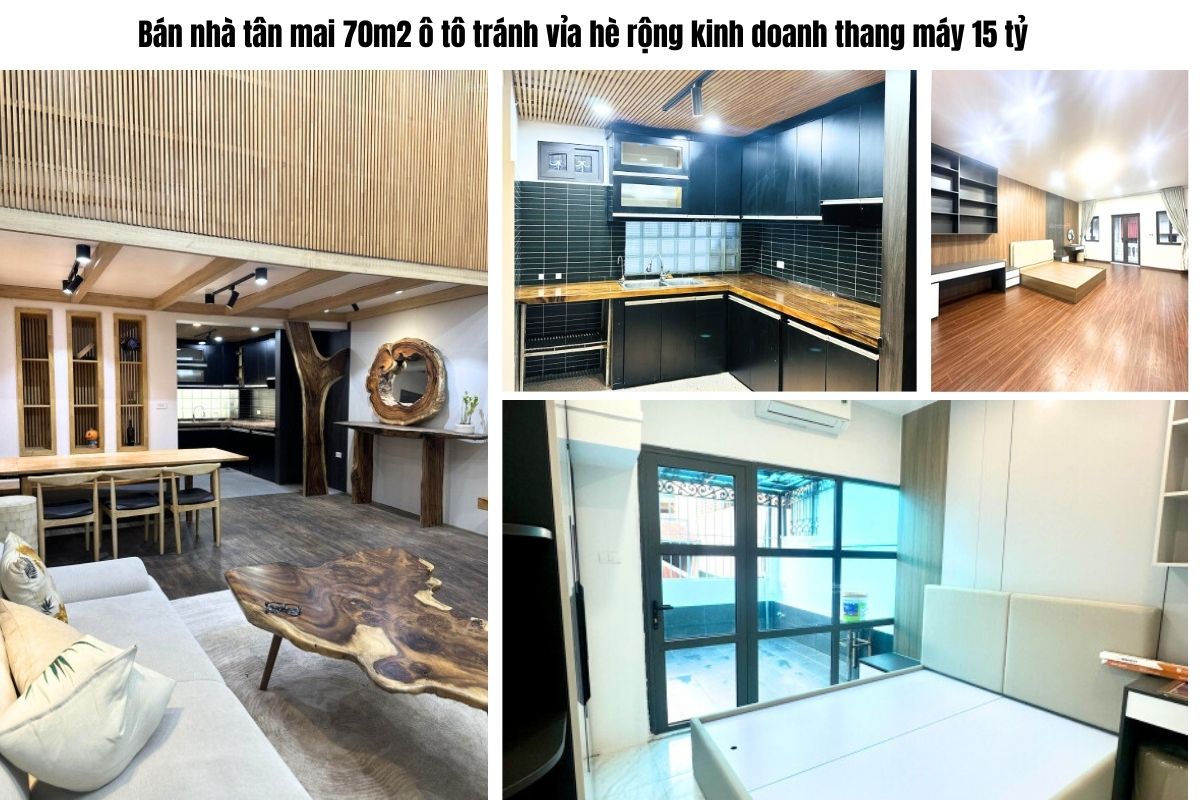 Bán nhà tân mai 70m2 ô tô tránh vỉa hè rộng kinh doanh thang máy 15 tỷ