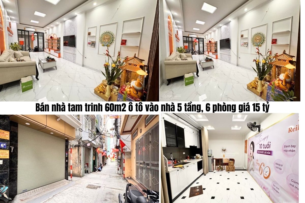 Bán nhà tam trinh 60m2 ô tô vào nhà 5 tầng, 6 phòng giá 15 tỷ