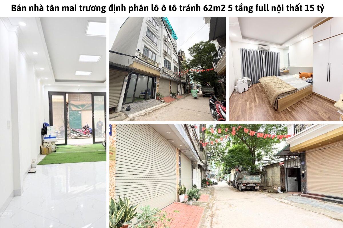 Bán nhà tân mai trương định phân lô ô tô tránh 62m2 5 tầng full nội thất 15 tỷ
