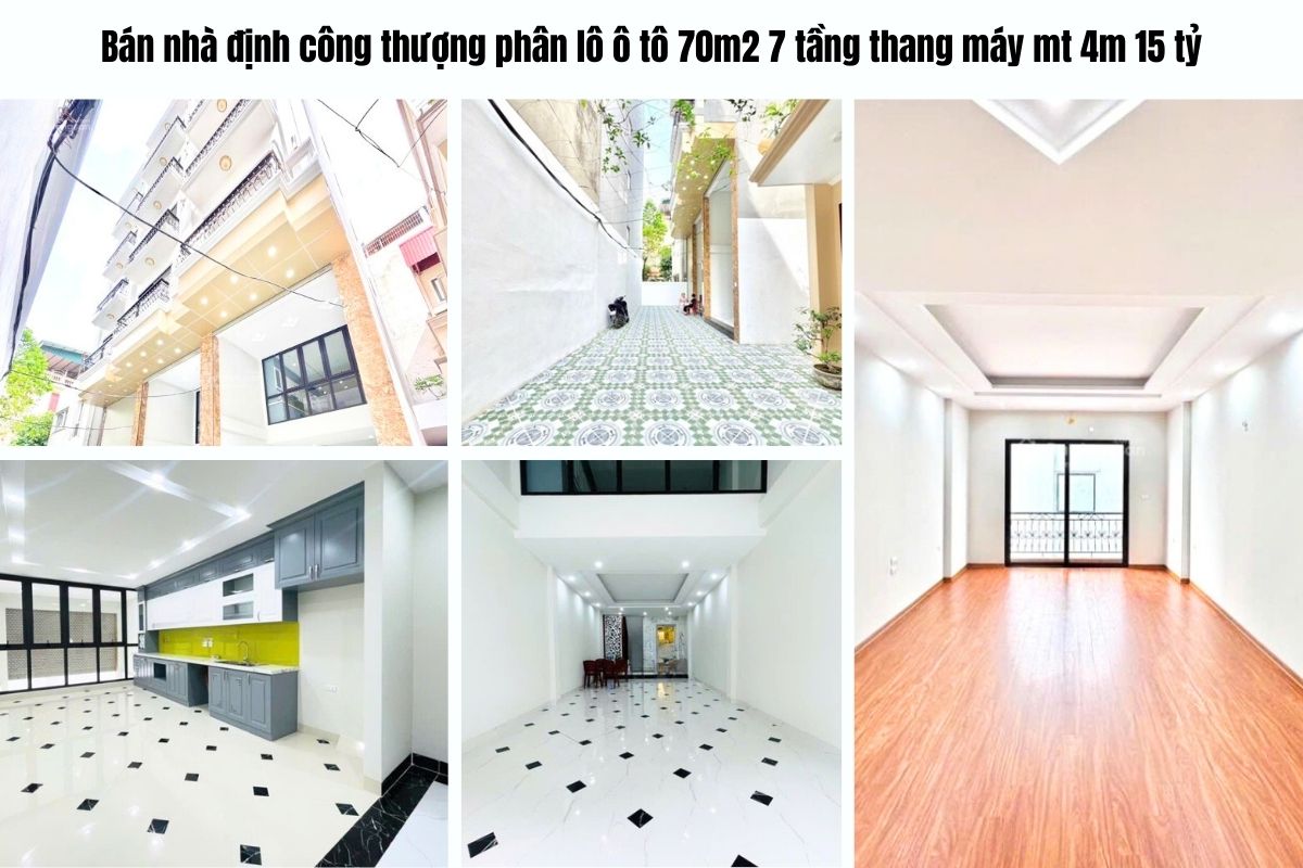 Bán nhà định công thượng phân lô ô tô 70m2 7 tầng thang máy mt 4m 15 tỷ