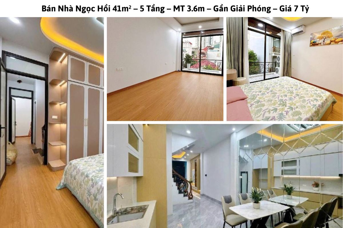 Bán Nhà Ngọc Hồi 41m² – 5 Tầng – MT 3.6m – Gần Giải Phóng – Giá 7 Tỷ